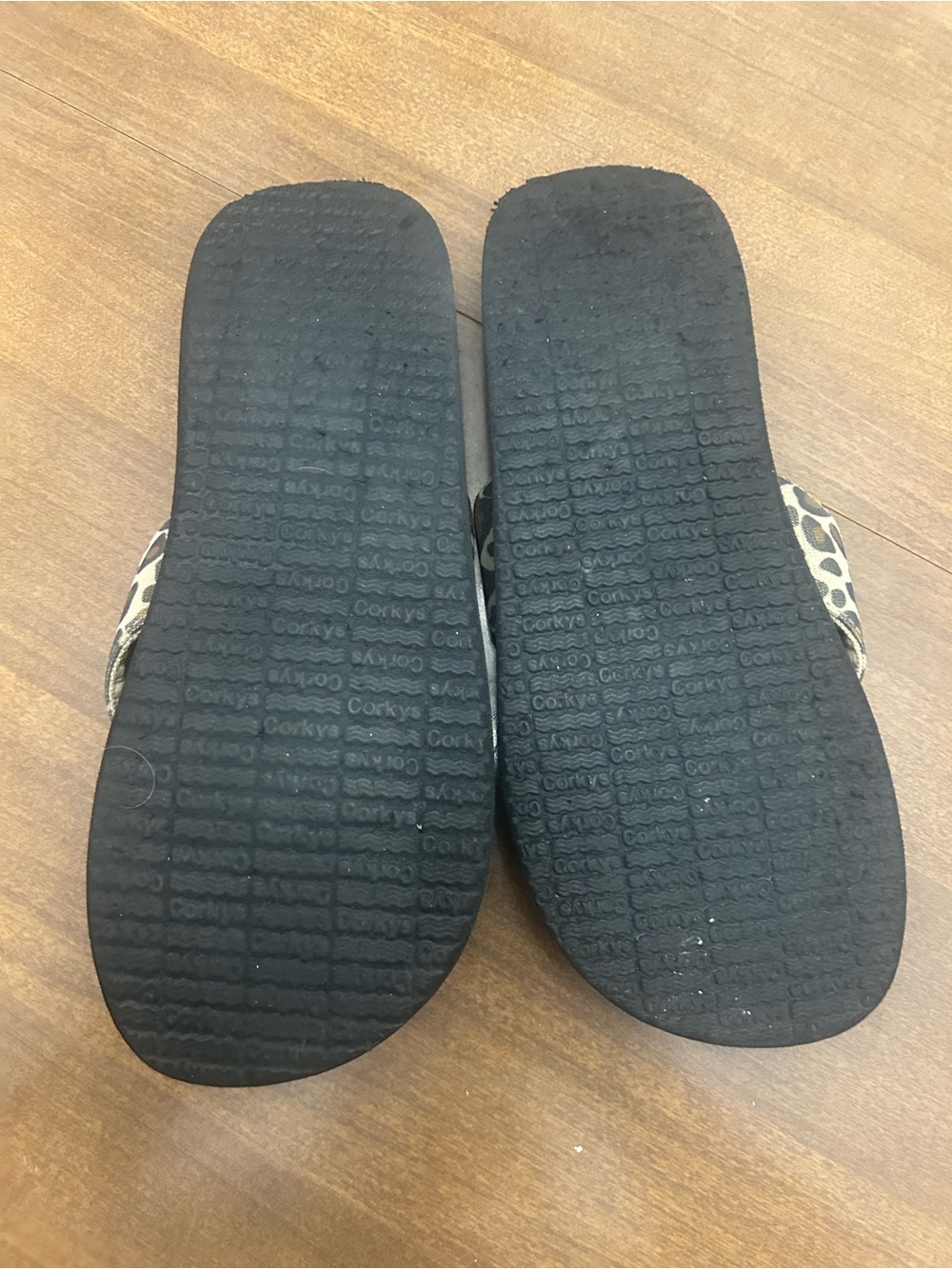 Corkys Leopard-Print Thong Sandals - Black and Tan - Picture 2 of 5